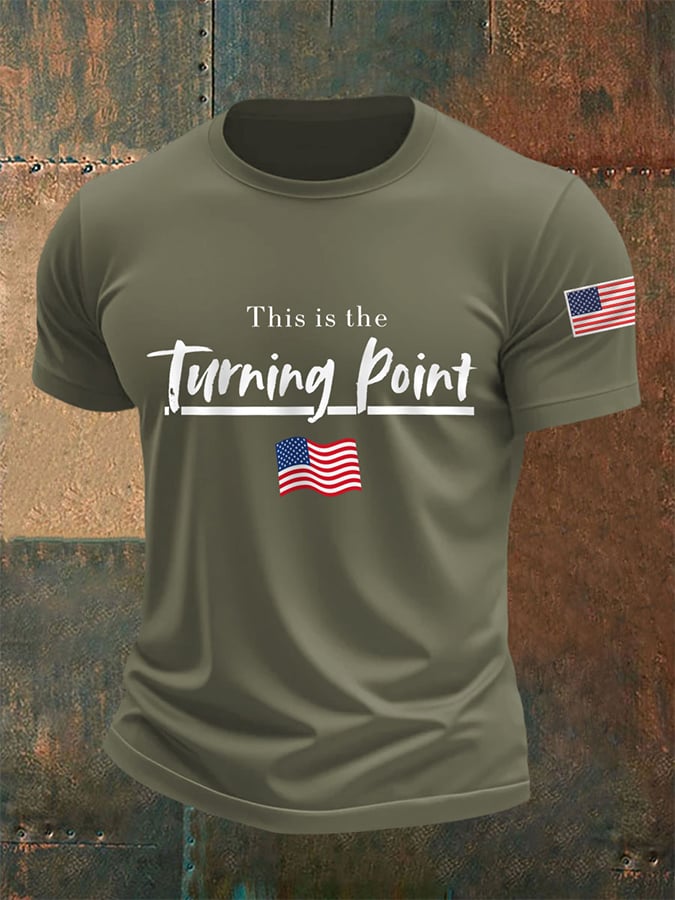 Men's This Is The Turning Point Print Round Neck T-Shirt