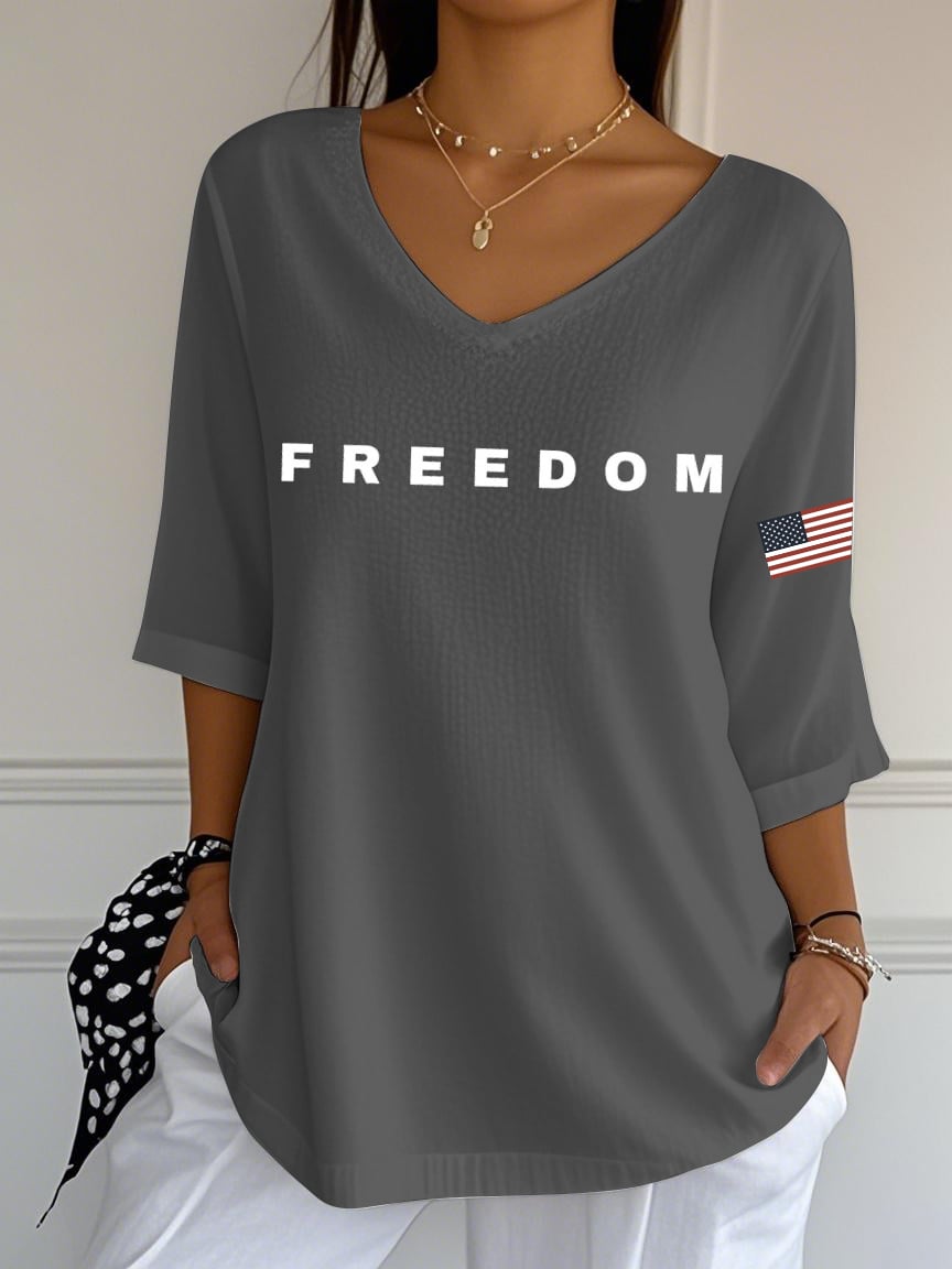 Women'S Casual Letter Print T-Shirt