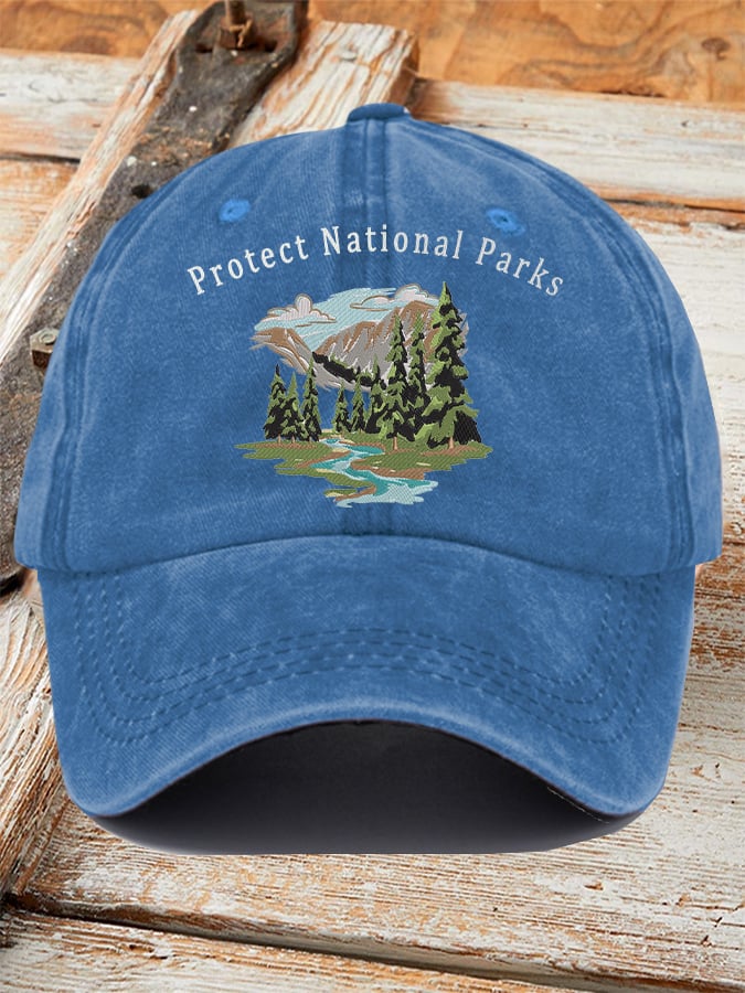 Retro Protect Our National Parks Printed Baseball Cap