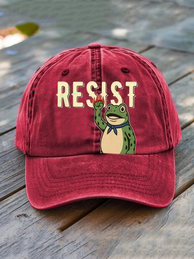 Unisex Casual Resistance Frog Washed Cotton Hat