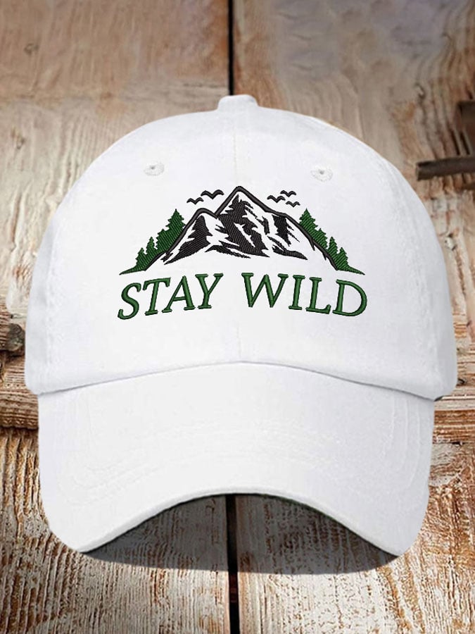 Retro Stay Wild Mountains Protect National Parks Printed Baseball Cap