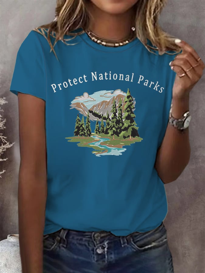Women's Retro Protect Our National Parks Print T-Shirt