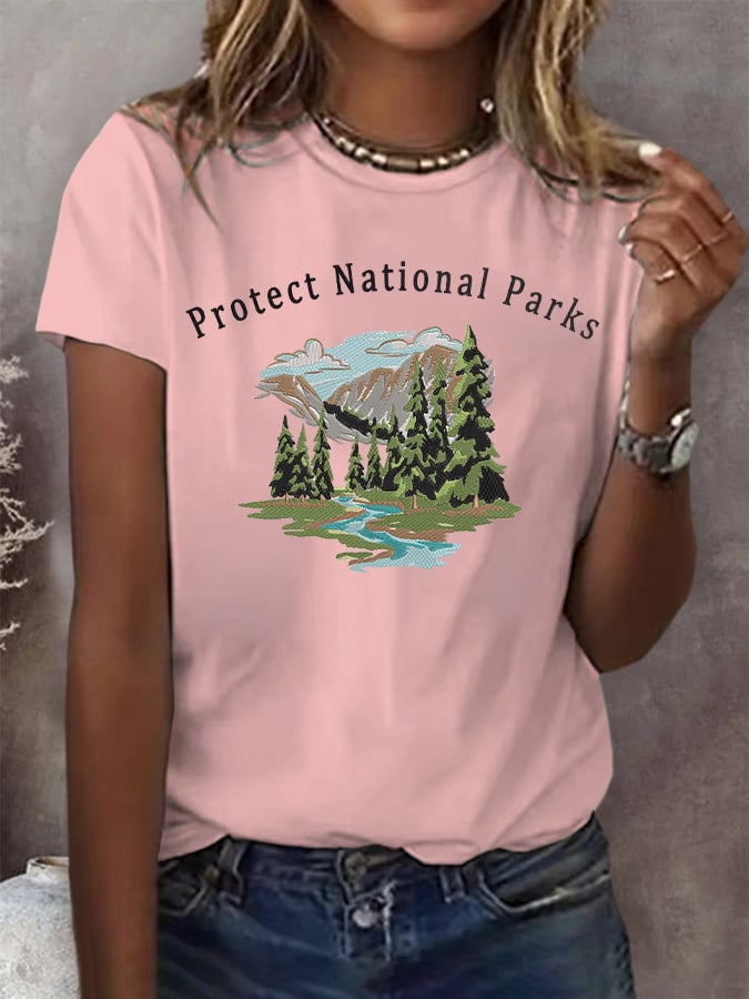 Women's Retro Protect Our National Parks Print T-Shirt
