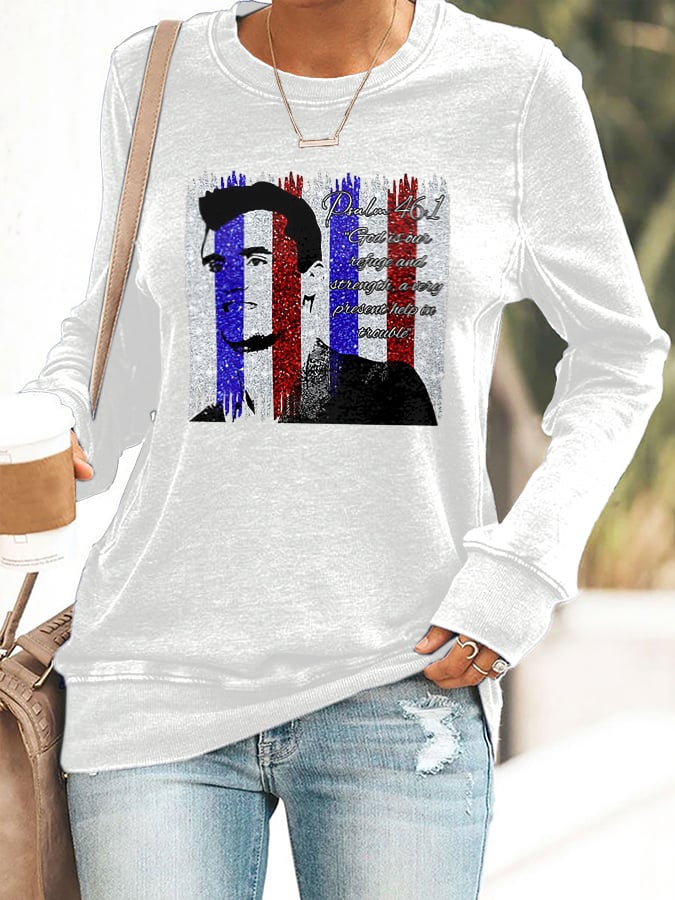 Retro God Is Our Refuge And Strength, A Very Present Help In Trouble Print Sweatshirt