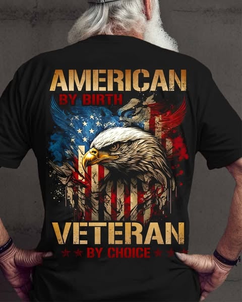 Amercian Veteran Pattern 100&Cotton Print T-Shirt