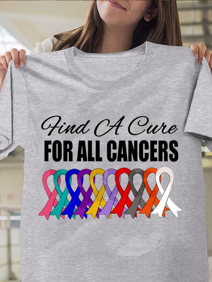 Breast Cancer Print Casual T-Shirt