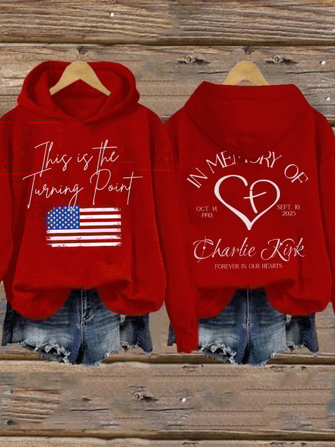 Retro This Is The Turning Point In Memory Of Forever In Our Hearts Print Hoodie