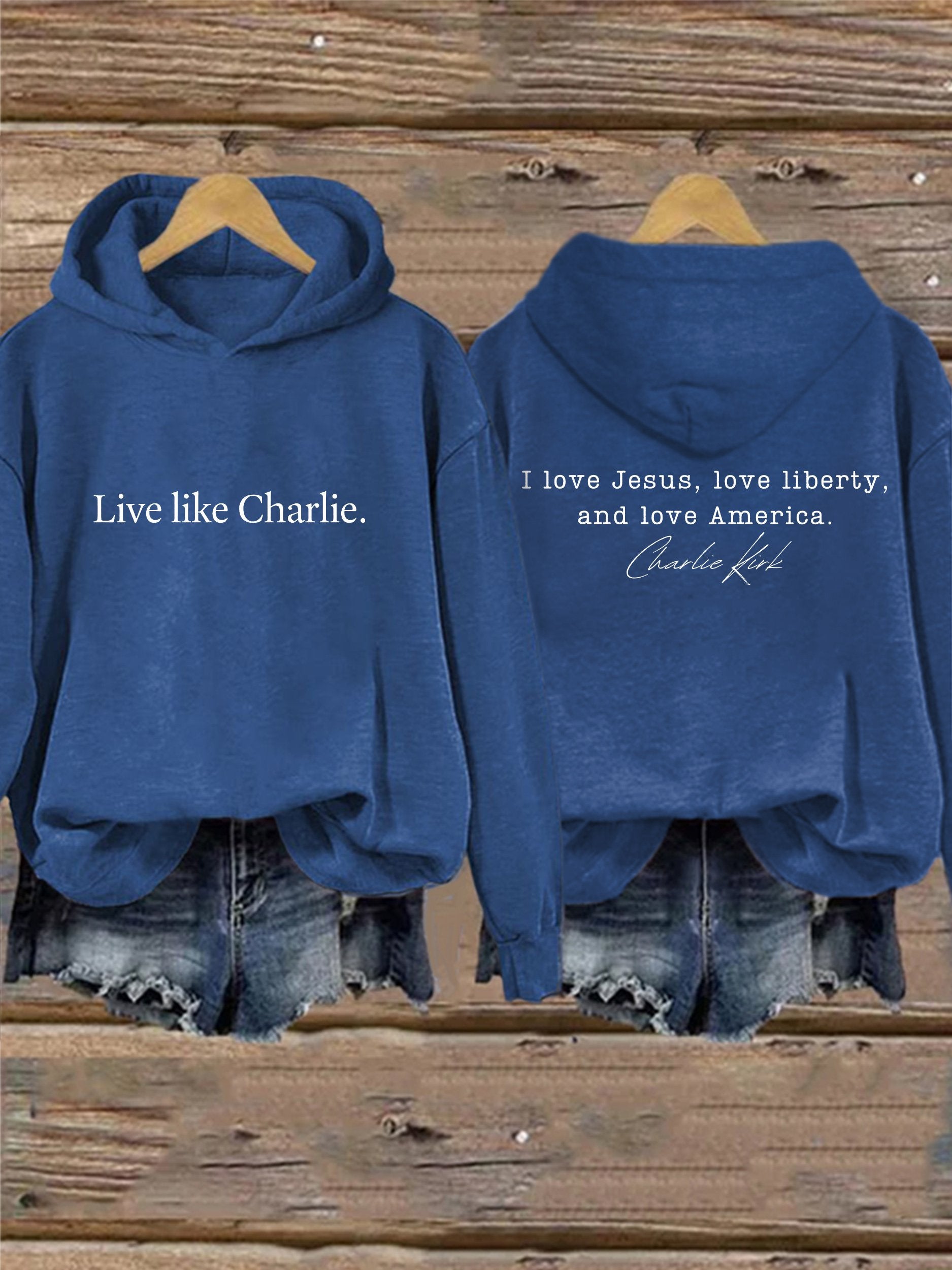 Retro Live Like I Love Jesus, Love Liberty, And Love America Print Hoodie