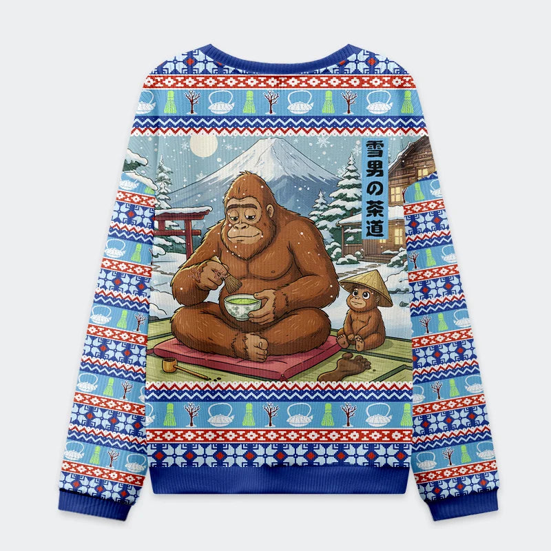 Tokyo-Tiger Yukio Grinds Matcha Christmas Ugly Sweatshirt