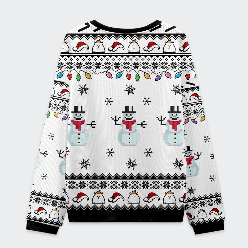 Tokyo-Tiger Capybara Smoking Christmas Ugly Sweatshirt