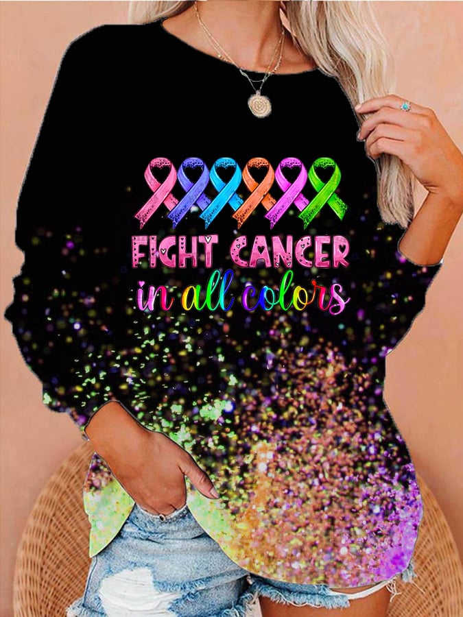 Breast Cancer Print Sweatshirt
