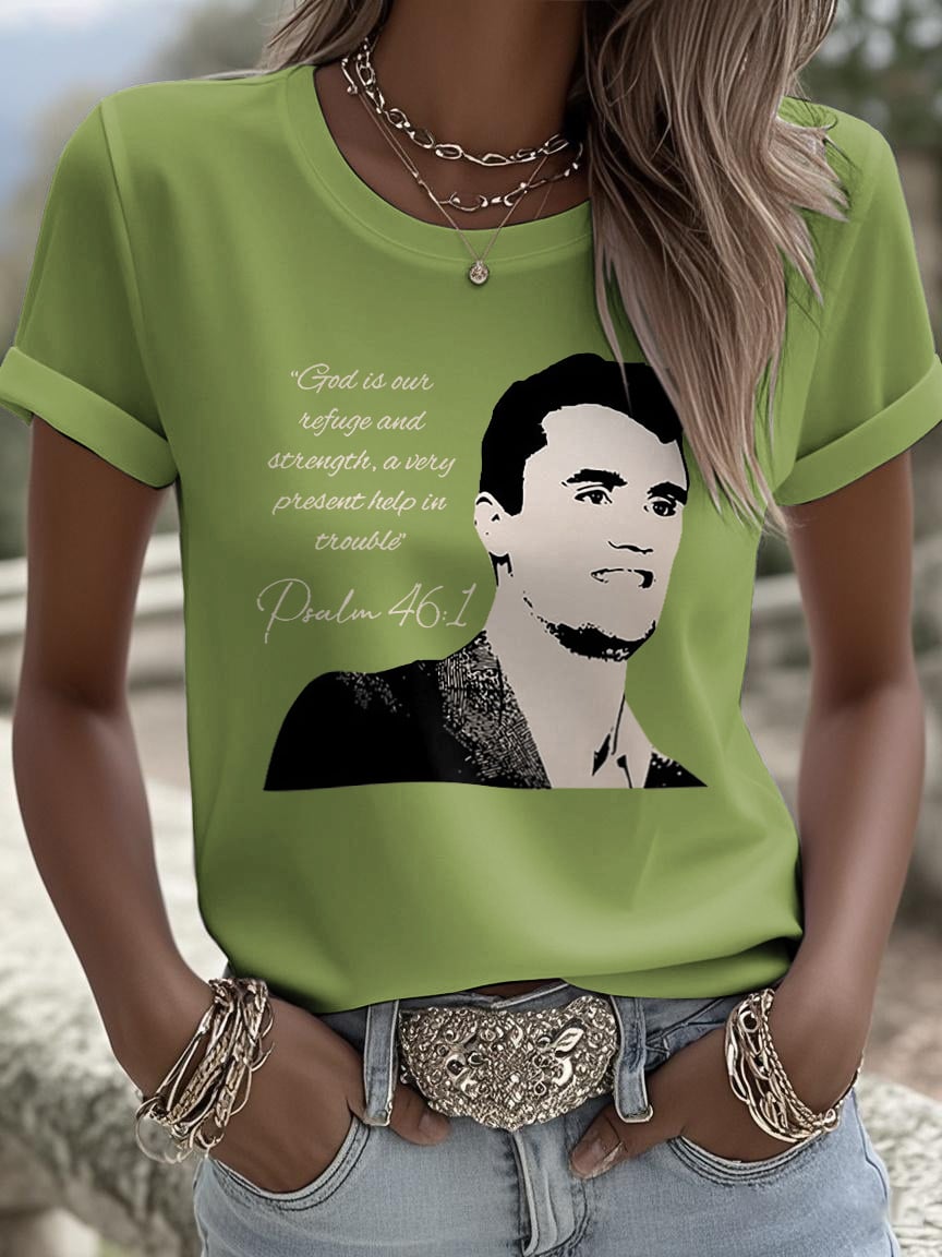 Retro God Is Our Refuge And Strength, A Very Present Help In Trouble Psalm 46:1 Print T-Shirt