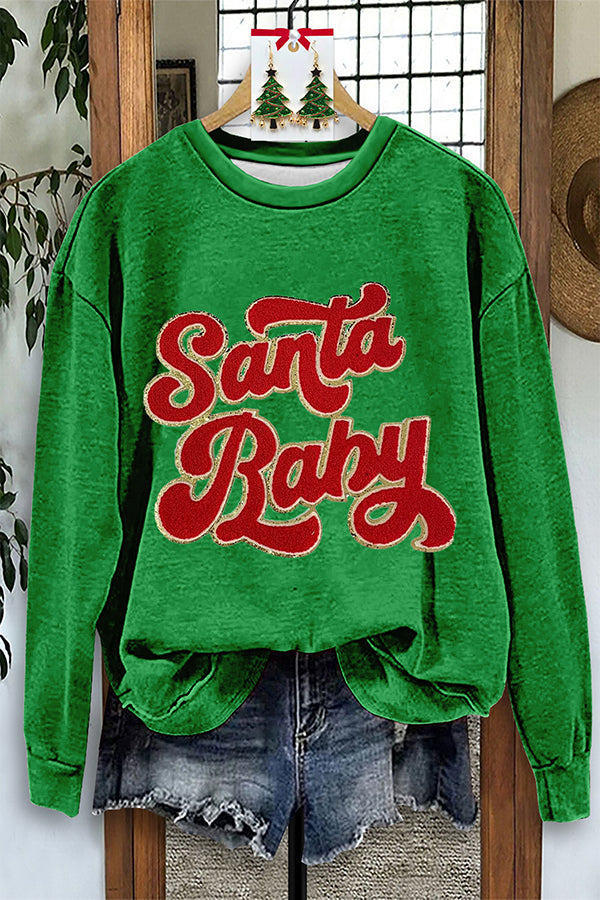 Beautiful Christmas Baby Embroidered Sweatshirt