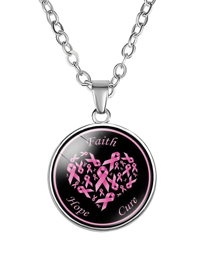 Alloy Pink Ribbon Necklace (scalable)