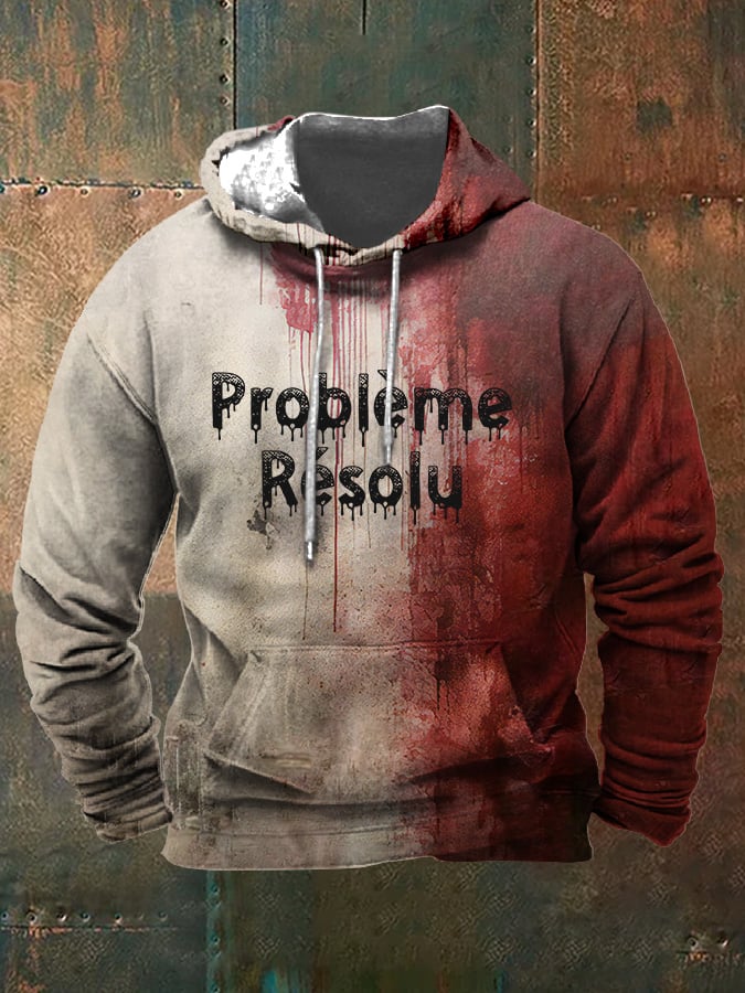 Men's Problem Solved Halloween Print Hoodie