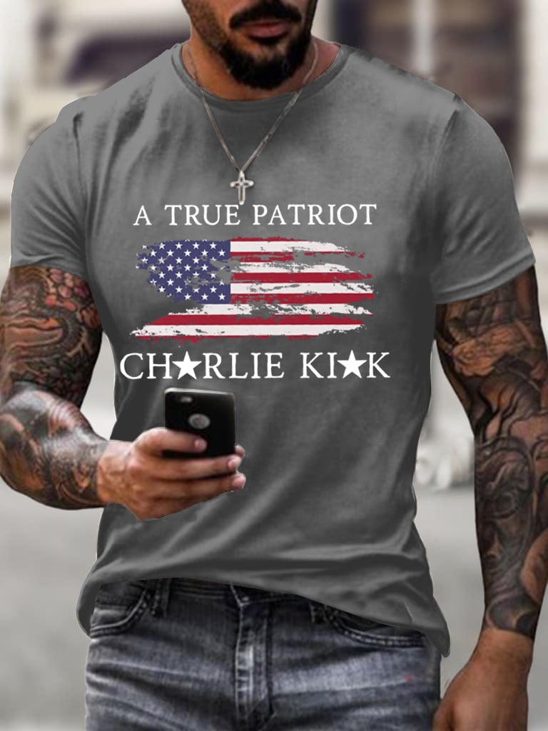 Men's A True Patriot Printed Casual T-shirt