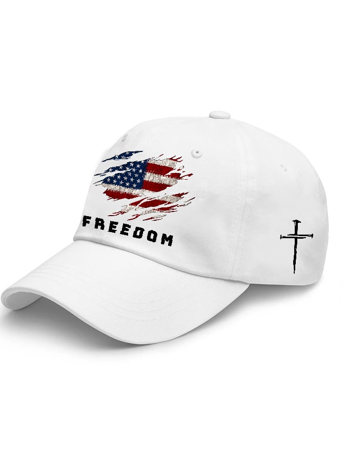 Unisex Freedom American Flag Print Baseball Cap