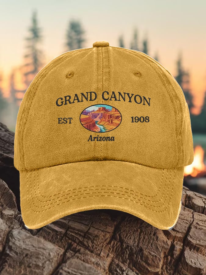 Retro Grand Canyon Est 1908 Arizona Print Baseball Cap