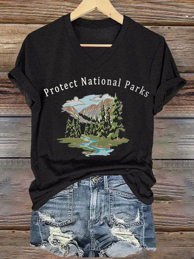 Women's Retro Protect Our National Parks Print T-Shirt