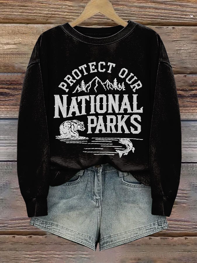 Women's Protect Our National Parks Printed Sweatshirt