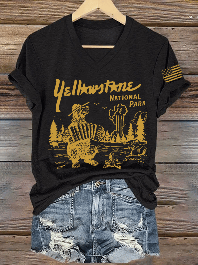 Women's National Parks Print V-Neck T-Shirt