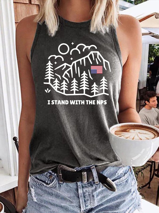 Retro I Stand With The NPS National Park Support Print Vest