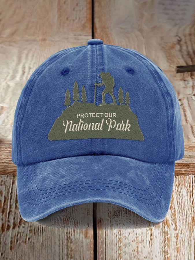 Retro Protect Our National Park Printed Baseball Cap