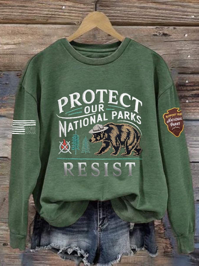 Women's Protect Our National Parks Print Sweatshirt