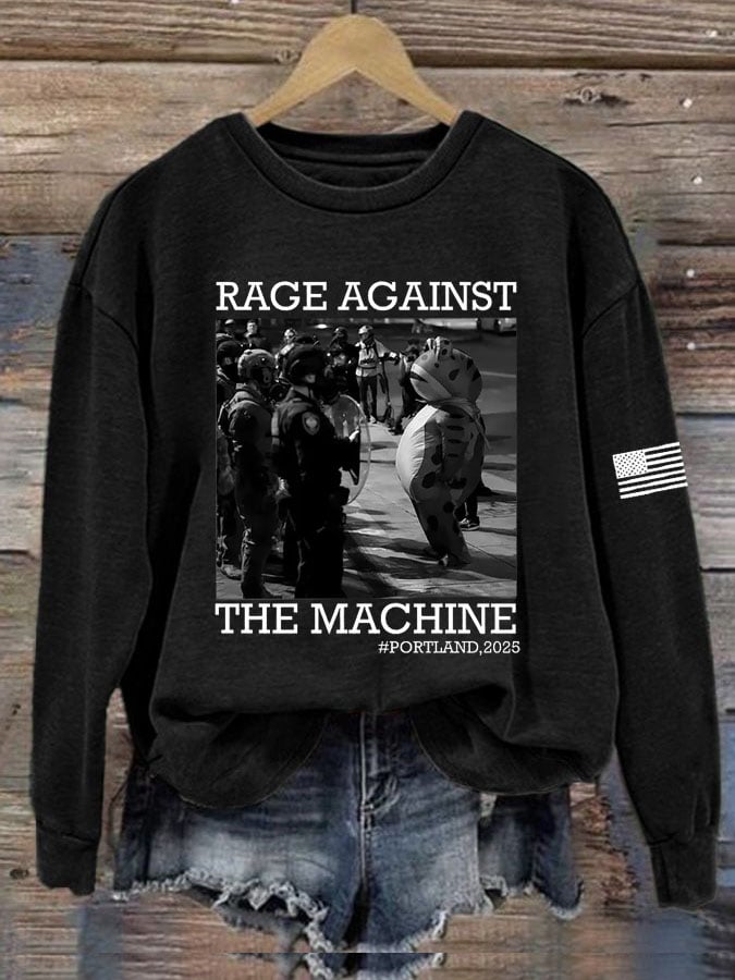 Women's Portland Frog Print Casual Sweatshirt