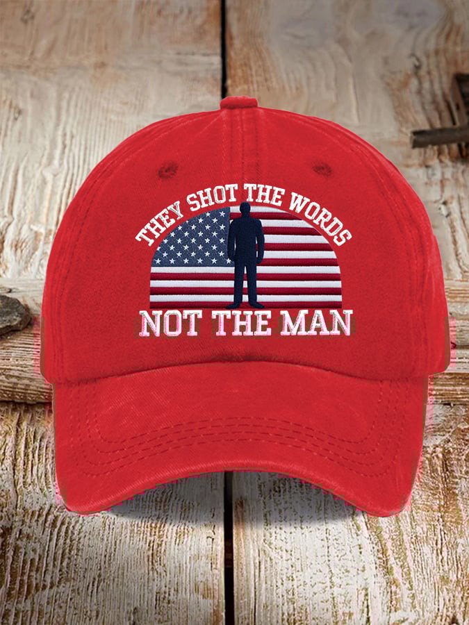 Unisex Vintage They Shot The Words Not The Man Print Hat