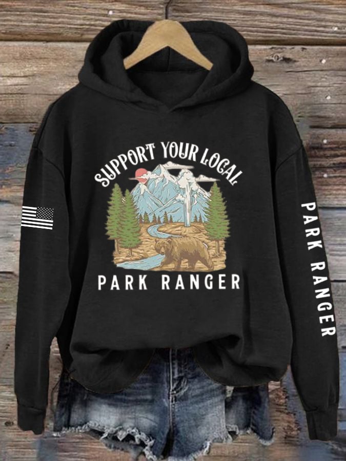 Women's Support Your Local Park Ranger Print Sweatshirt