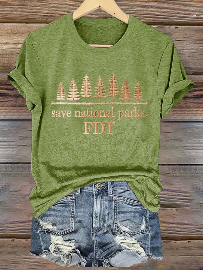 Women's Retro Save National Parks FDT Print T-Shirt