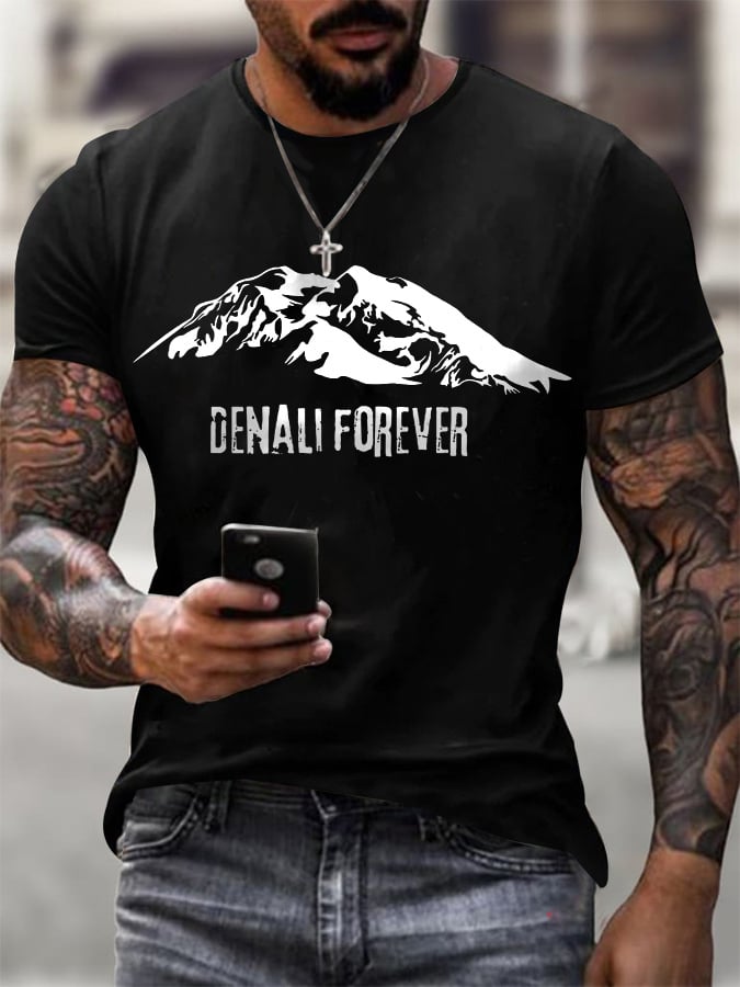 Men's Protect Our National Parks Printed Round Neck T-Shirt