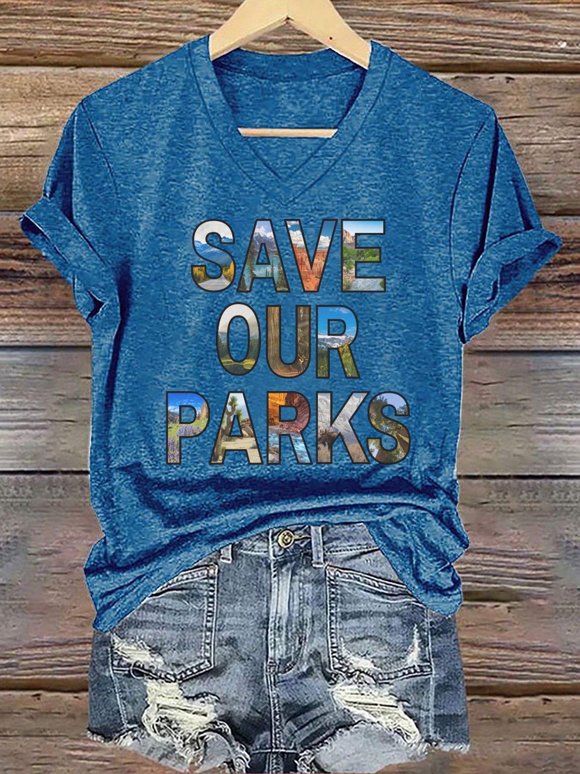 Women's Save Our Parks Printed Short-Sleeved T-Shirt