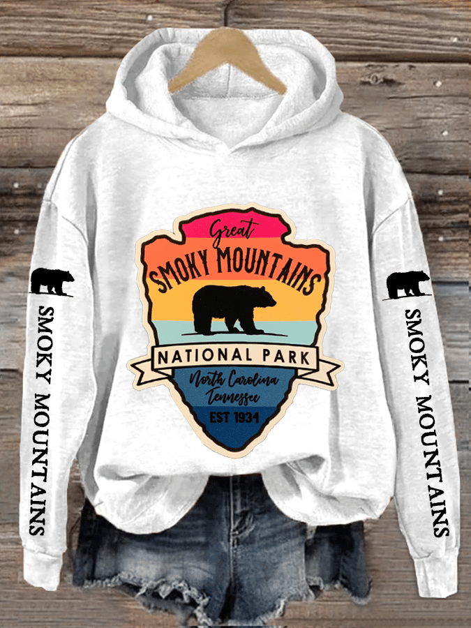 Women's Smoky Mountains National Park Heat Transfer Hood Sweatshirt