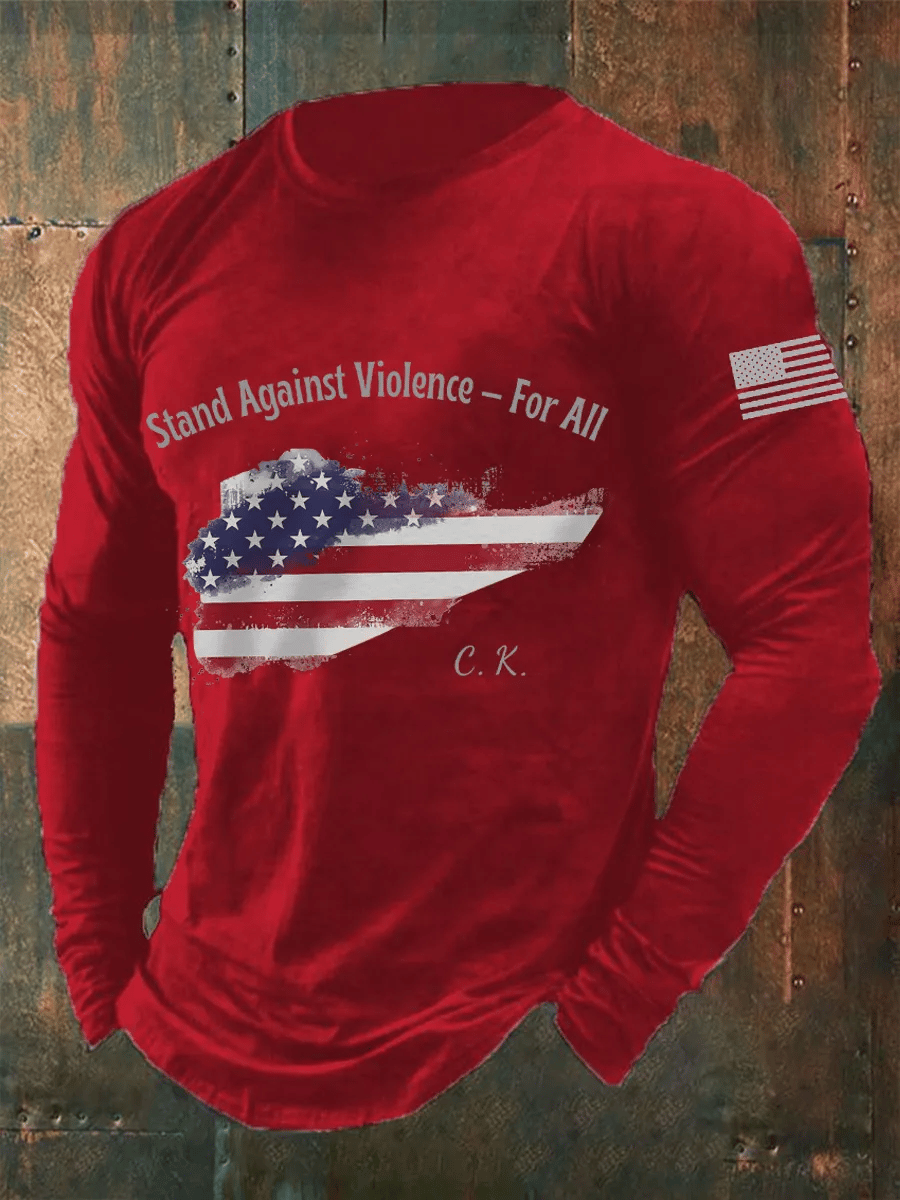 Men's FREEDOM Printed Round Neck T-Shirt