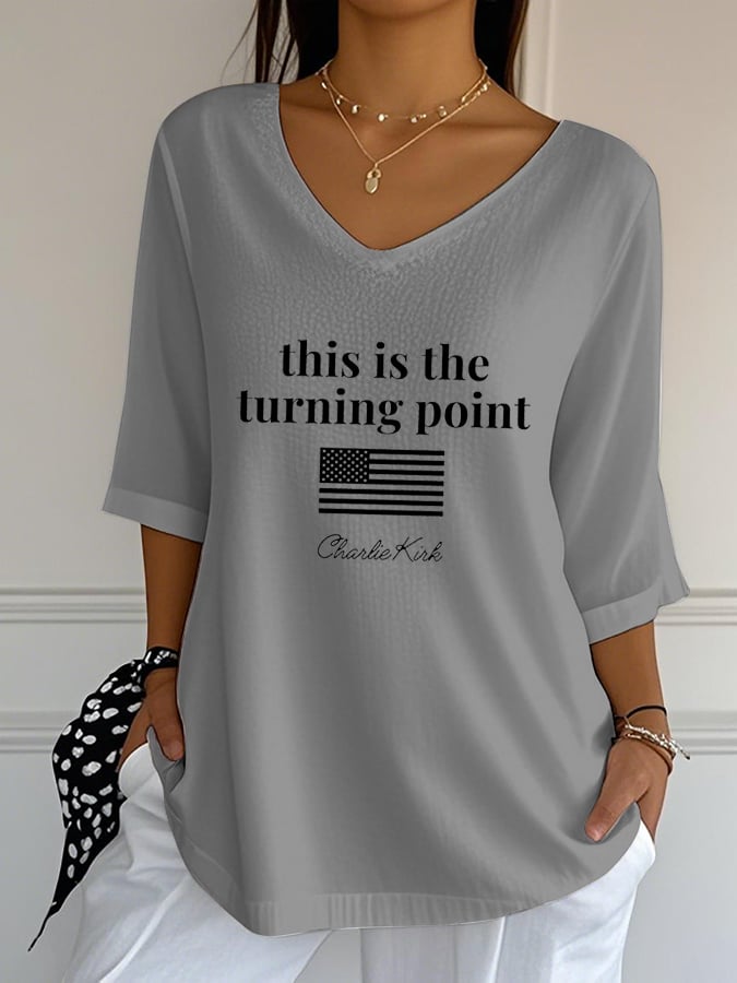 Women's Retro This Is The Turning Point Print T-Shirt