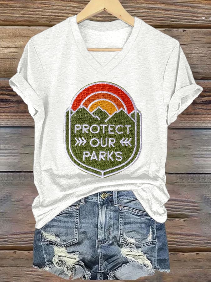 Women's Retro Protect Our Parks Print T-Shirt