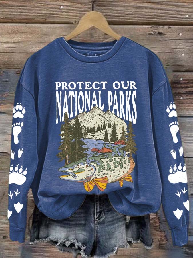 Women's Protect Our National Parks Printed Sweatshirt