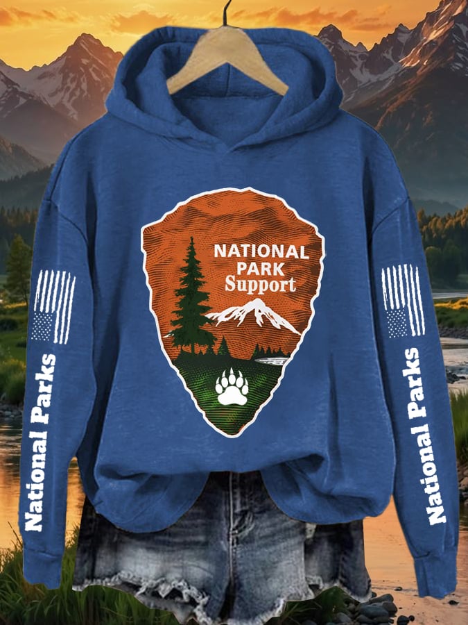 Women's Protect Our National Parks Hot Spots Print Hoodie