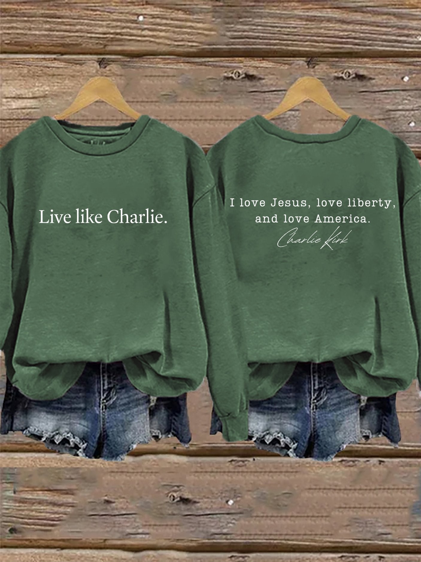 Retro Live Like I Love Jesus, Love Liberty, And Love America Print Sweatshirt