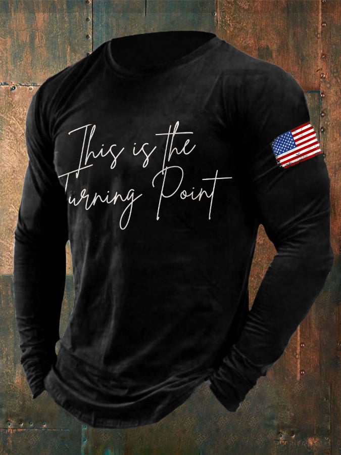 Men's Retro This Is The Turning Point Print T-Shirt