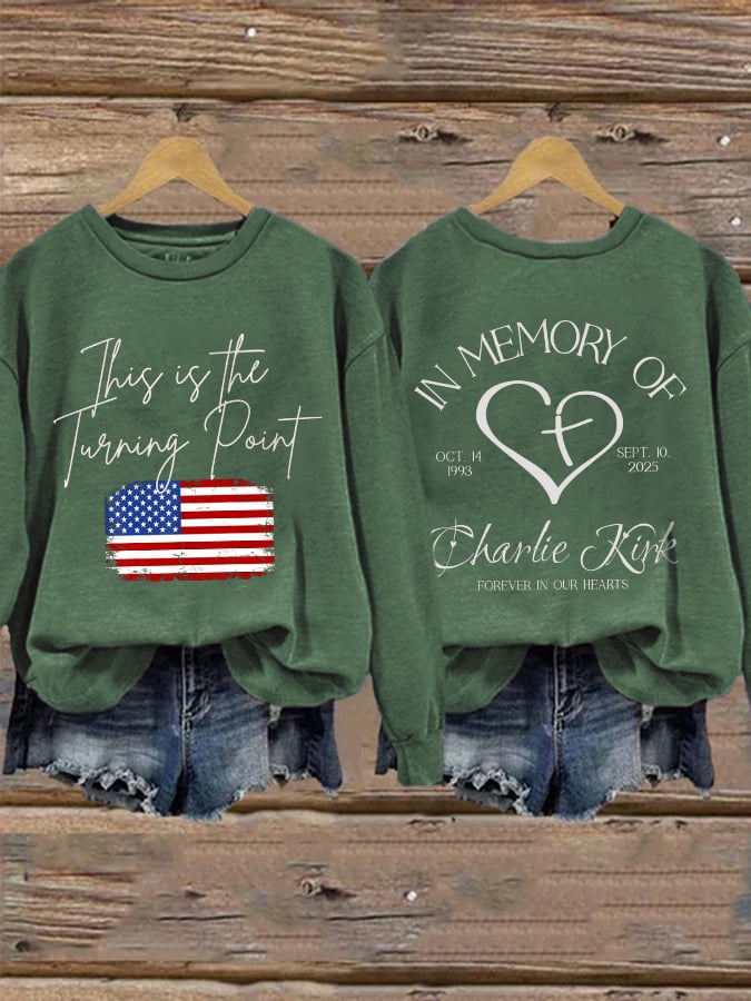 Retro This Is The Turning Point In Memory Of Forever In Our Hearts Print Sweatshirt