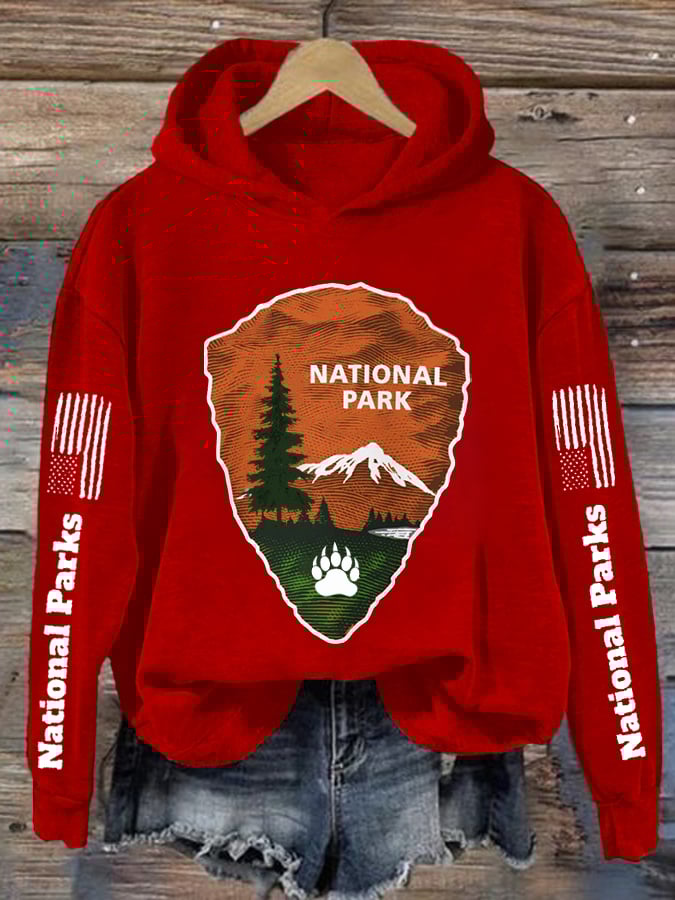 Women's Protect Our National Parks Hot Spots Print Hoodie