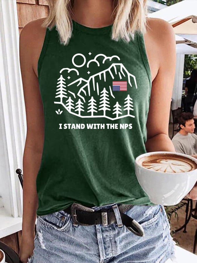 Retro I Stand With The NPS National Park Support Print Vest
