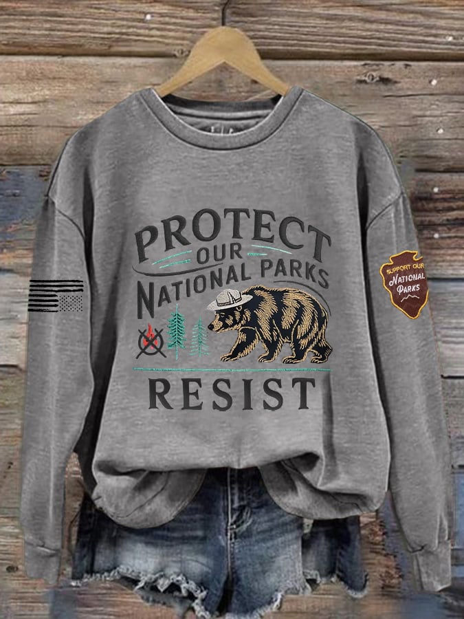 Women's Protect Our National Parks Print Sweatshirt