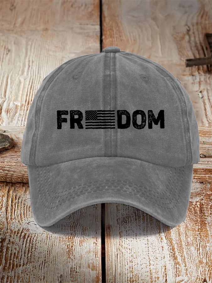 Unisex Freedom American Flag Print Baseball Cap