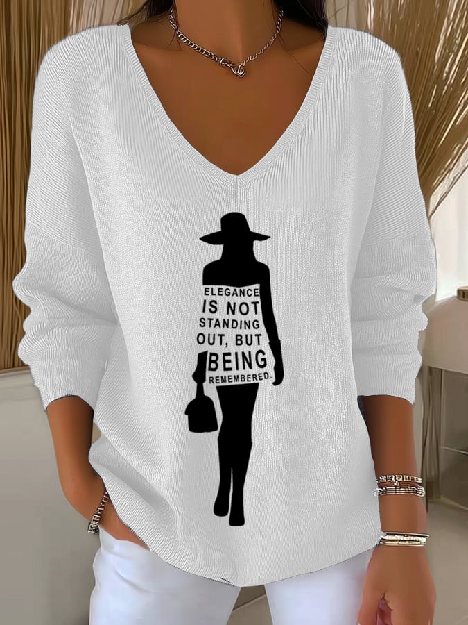 Women'S Elegance is not standing out, but being remembered Print Casual T-Shirt
