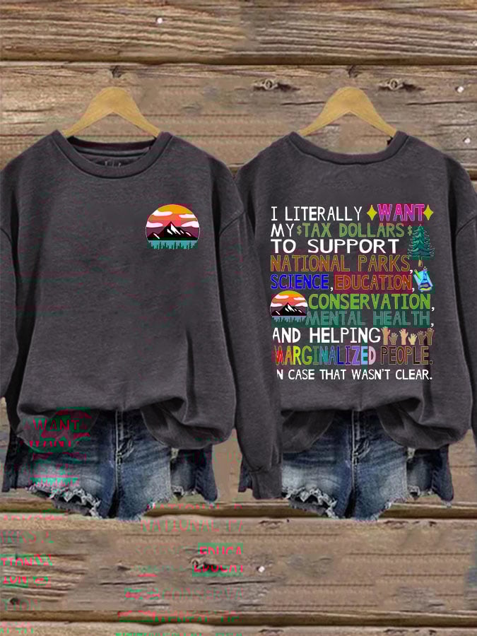 Women's Support National Parks Printed Sweatshirt
