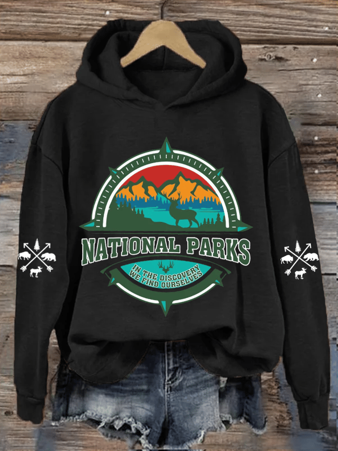 Women's Protect National Parks Heat Transfer Hood Sweatshirt